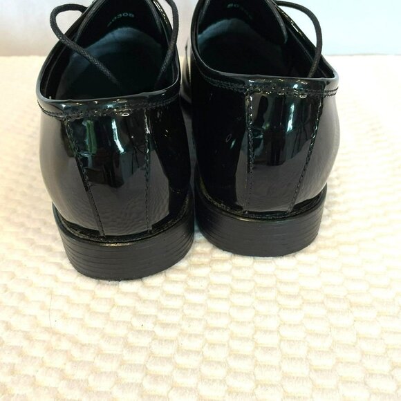 Barclay Shoe Co Jazz Oxford Men's After Six Black Patent Tuxedo Shoes Size 9.5 W - Picture 6 of 12